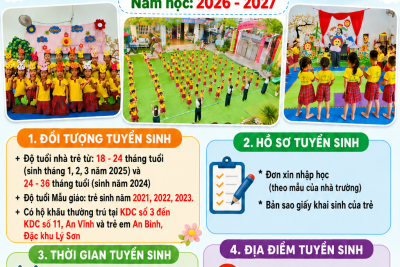Trường Mầm non An Vĩnh thông báo tuyển sinh năm học 2026- 2027
