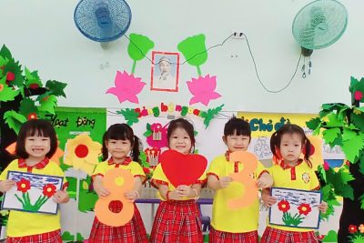 TRƯỜNG MẦM NON AN VĨNH TỔ CHỨC CÁC HOẠT ĐỘNG CHÀO MỪNG NGÀY QUỐC TẾ PHỤ NỮ 8-3